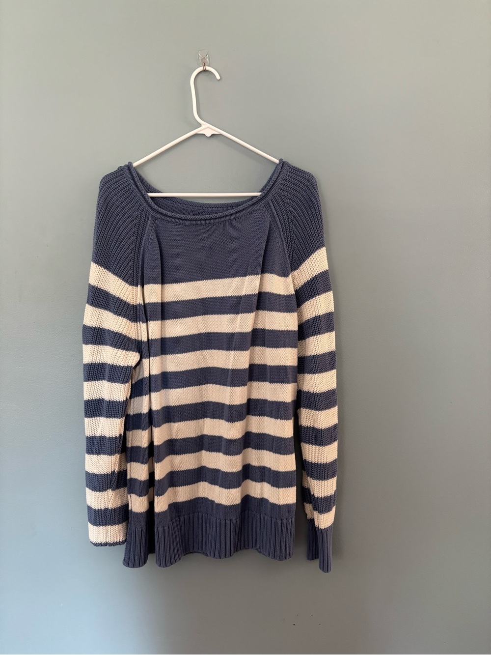 aerie Light Blue and White Striped Knit Top
